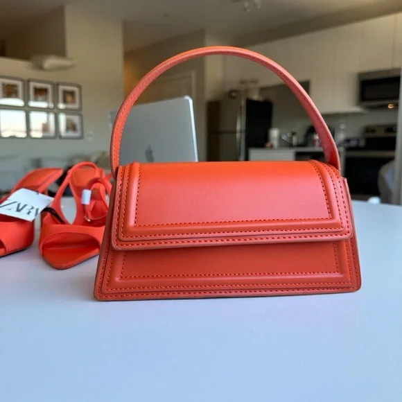 Zara | Bags | Zara Mini Purse Micro Bag Orange Never Worn